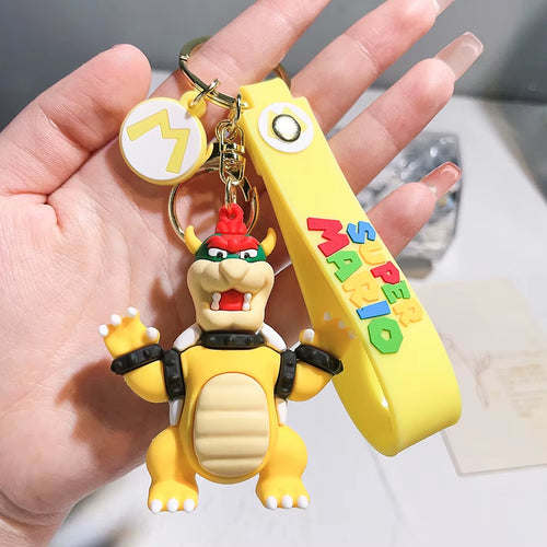 Super Mario Keychain Mario Bros Luigi Toad Yoshi Bowser Action Figure Model Pvc Cartoon Bag Doll Pendant Toys Gifts for Kids
